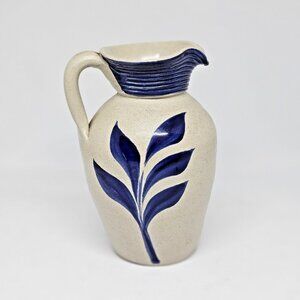 VTG Williamsburg Pottery Blue Salt Glazed Stoneware Pitcher Jug Small Colonial